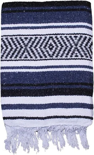 Vista 7 de $averPak BodyForge auténtica manta de yoga mexicana falsa (azul/negro/blanco)