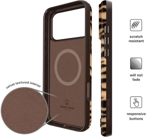 Vista 948 de VELVET CAVIAR Funda para iPhone 15, compatible con MagSafe, probada contra caídas de 10 pies, fundas protectoras de diseño, leopardo color rosa