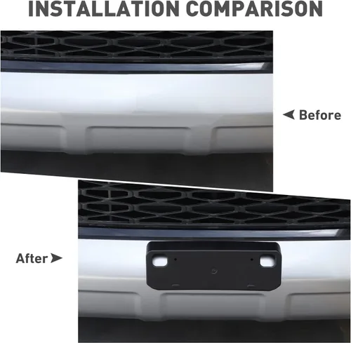 Vista 2 de Soporte para matrícula, soporte de montaje de marco de matrícula frontal compatible con accesorios exteriores Toyota 4Runner (Toyota 4Runner)