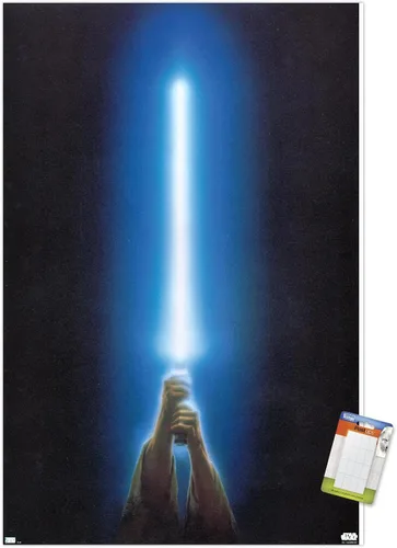 Vista 10 de Trends International Star Wars: Original Trilogy - Póster de pared con sable de luz azul, 22.4 pulgadas de largo x 14.7 W, versión enmarcada