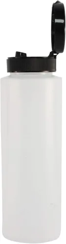 Vista 4 de Pinnacle Mercantile Botellas de condimento de plástico fáciles de apretar con tapa abatible negra, 8 onzas, juego vacío 6