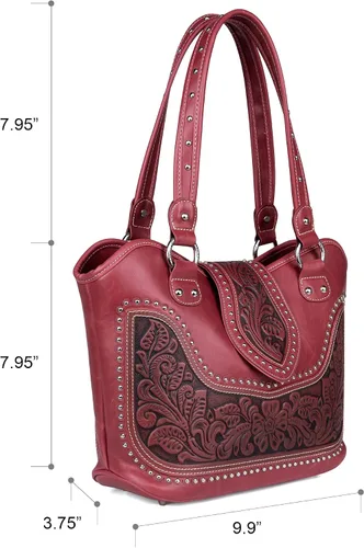 Vista 7 de Montana West Bolso de mano occidental para mujer, bolso de hombro oculto con funda desmontable