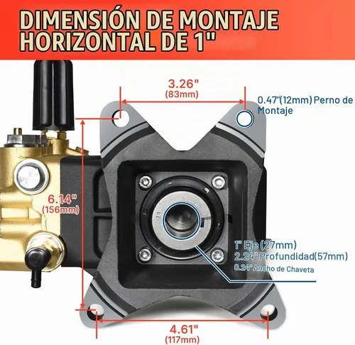 Vista 3 de YAMATIC Triplex Bomba de lavado a presión de eje de 1" 4300 PSI 4.2 GPM