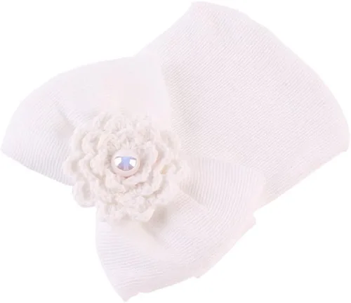 Vista 2 de Ever Fairy - Gorro para bebé recién nacido, gorro de bebé con lazo grande, diseño de nudo suave