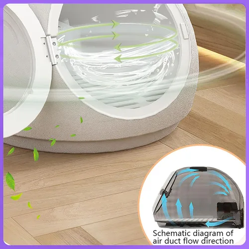 Vista 2 de Caja secadora de mascotas para gatos y perros pequeños, secador automático de pelo para perros, 360° 3D viento natural, caja de secadora automática