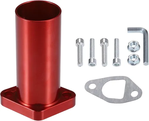 Vista 8 de uxcell Tubo de admisión múltiple de entrada para carburador PWK24, motor de mini bicicleta Go Kart, tubo de admisión universal de carreras, 1 juego