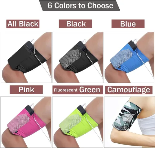 Vista 8 de Brazalete deportivo universal para todos los teléfonos. Brazalete para teléfono celular para correr, fitness y entrenamientos de gimnasio