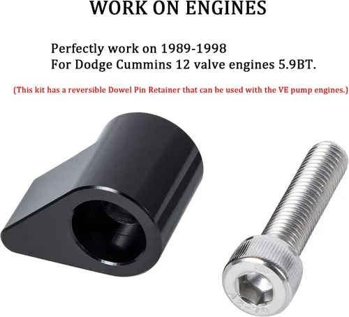 Vista 3 de Kit de reparación KDP de pasador Killer para 1989-1998 para Dodge Cummins 12 motores de válvulas 5.9BT (negro)