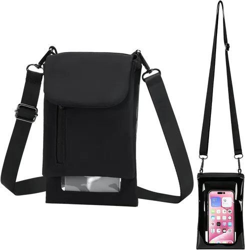 Vista 10 de Prime Comfort Funda para teléfono celular con correa cruzada ajustable, cordón para el cuello y correa para la muñeca, soporte para teléfono celular
