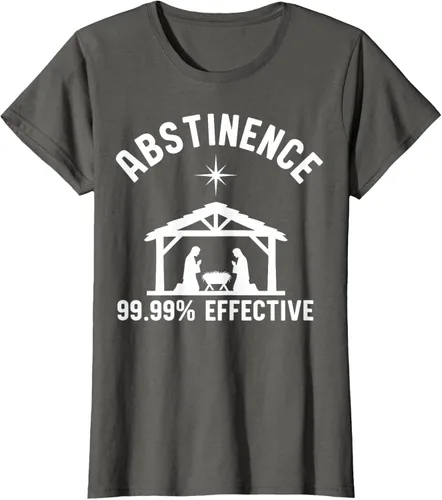 Vista 8 de Abstinence 99.99 Percent Effective Nativity Christmas Joke T-Shirt