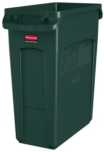 Vista 15 de Rubbermaid Commercial Products - Basurero de reciclaje, diseño rectangular con canales de ventilación, modelo Slim Jim, Beige