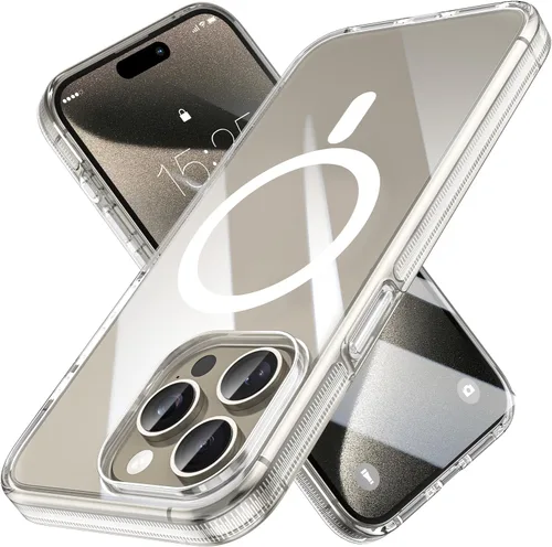 Vista 17 de MILPROX Compatible con iPhone 16 Pro Funda – con protector de pantalla – Compatible con MagSafe – Diseño magnético claro transparente – Que no se