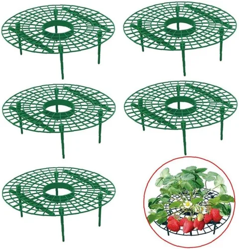 Vista 2 de 5 soportes de soporte de fresa, soporte de marco de fruta, estante de cultivo de plantas de jardín, estantes de cultivo de flores