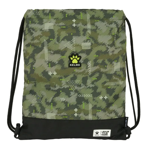 Vista 2 de Bolsa Mochila con Cuerdas Kelme Travel Negro Verde 35 x 40 x 1 cm