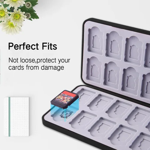 Vista 100 de PERFECTSIGHT Switch Game Case Compatible with Nintendo Switch Game Holder for Switch OLED/ Lite Game Card Case Cartridge with 24 Slots Game Card