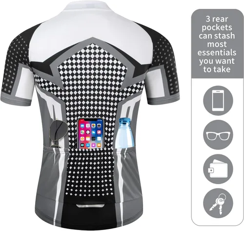 Vista 2 de Camisetas de ciclismo de verano para hombre, de manga corta, de secado rápido, para ciclismo de montaña, para carreras, traje de ciclismo