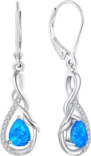 Vista 13 de Starchenie Infinity Dangle Drop Earrings for Women 925 Sterling Silver Leverback Earrings Birthstone Jewelry 01-ene-naranja rojo