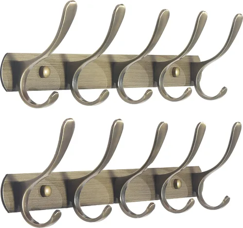 Vista 15 de SKOLOO Perchero de pared moderno, perchero de pared de metal con 5 ganchos, resistente riel de pared para colgar abrigos, chaquetas, ropa, Negro