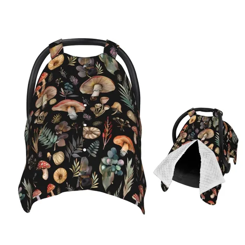 Vista 8 de Toldo para asiento de coche de bebé con diseño de murciélago de dibujos animados para Halloween, cubierta multiusos para lactancia materna, funda