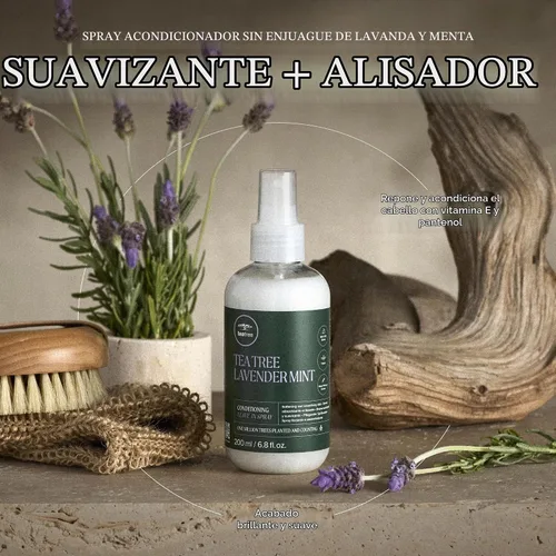 Vista 8 de Tea Tree Lavender Mint Conditioning Leave-In Spray, Lightweight Leave-In Conditioner, Softens + Smooths, For Coarse + Dry Hair, 6.8 fl. oz.
