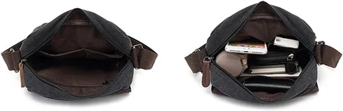 Vista 64 de Sechunk Vintage Canvas Messenger Cross body bag Shoulder bag