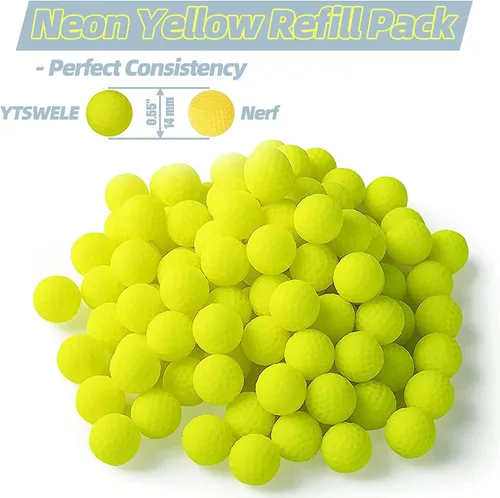Vista 7 de YTSWELE Pistola Blaster con gafas protectoras con pistón de resorte y 100 rondas para hasta 110 FPS compatible con dardos Nerf Hyper Rounds, fácil
