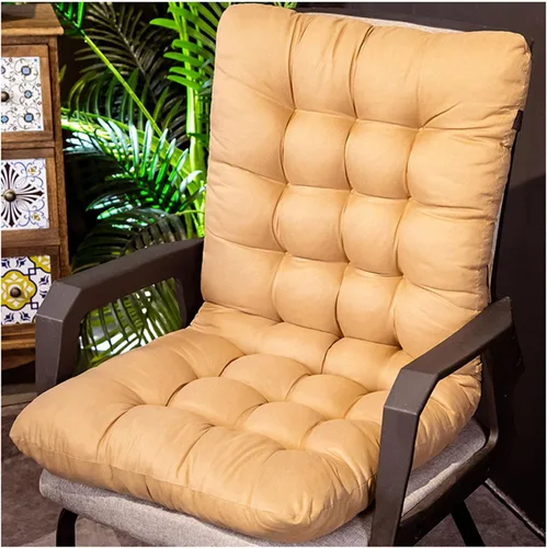 Vista 13 de ZTGL Cojín plegable para silla mecedora, antideslizante, grueso, suave, con respaldo alto, para interiores y exteriores, cojín largo para silla Azul