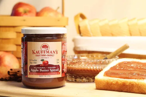 Vista 2 de Kauffman Orchards - Mantequilla de manzana casera, sin azúcar granulada añadida, 17 onzas (caja de 12)