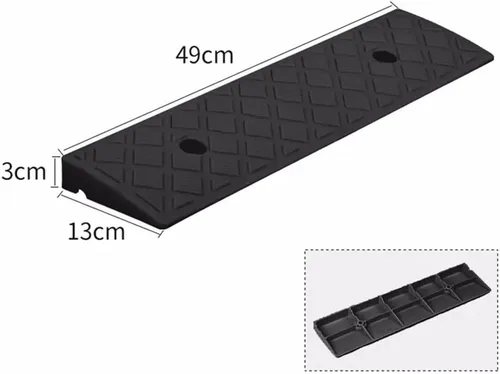 Vista 7 de ZJIEX Rampa de umbral de goma de 2 pulgadas y 3 pulgadas para calzadas, rampa antideslizante para silla de ruedas, rampas para sillas de ruedas