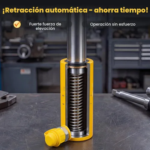 Vista 3 de NEWTRY Cilindro Hidráulico de 10 Toneladas Jack Largo de 4" de Carrera Porta Power Ram Jack Cilindro de Elevación Se Retrae Automáticamente