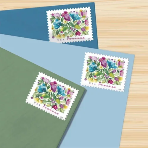 Vista 3 de Servicio Postal de los Estados Unidos Celebración Flores (Hoja de 20) Sellos de Correos Forever Scott #5849