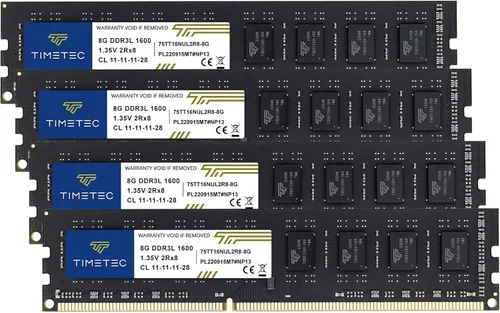 Vista 16 de Timetec Hynix Módulo de memoria grado A, IC, de 1600 megahercios, (PC3 12800), no ECC, sin memoria intermedia, CL11 de 1.35/1.5 voltios, con 240