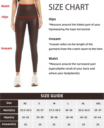 Vista 6 de HARTPOR Leggings de piel sintética para mujer de 2528 pulgadas, pantalones de cuero con control de abdomen y cintura alta, leggings de cuero