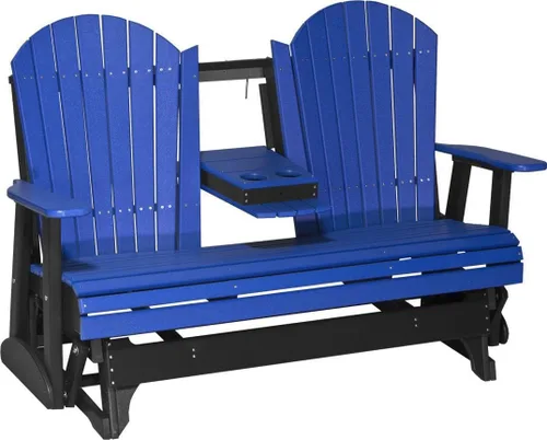 Vista 24 de LuxCraft Deslizador Adirondack de 5 pies con consola plegable (Premium - Caoba antigua)