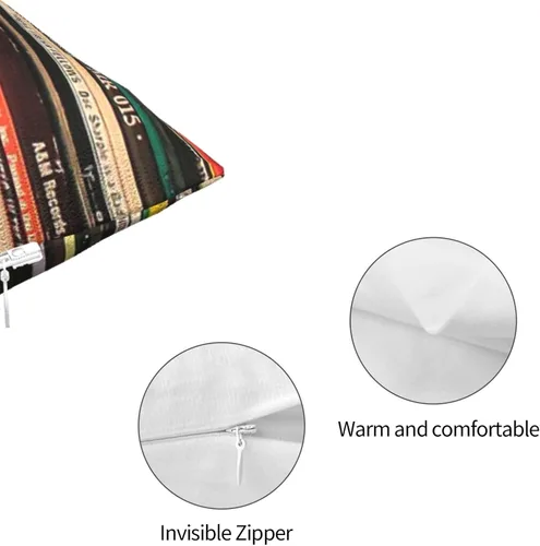 Vista 4 de Funda de almohada cuadrada clásica de discos de rock alternativo, funda de almohada decorativa con funda de cojín para coche, sofá, silla, cama