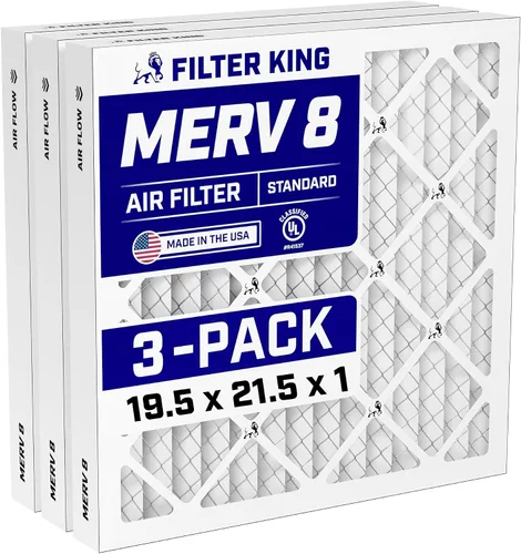 Vista 281 de Filter King Filtro de aire de 5.5x13.5x1 Paquete de 3 Filtros plisados MERV 8 HVAC para horno A/C Fabricado en Estados Unidos Tamaño real