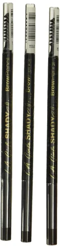 Vista 4 de L.A. Girl Shady Slim - Lápiz para cejas, marrón más negro, 0.003 onzas (paquete de 3)