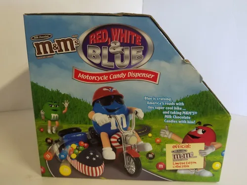 Vista 4 de m&m's Dispensador de caramelos - Rojo, Blanco y Azul