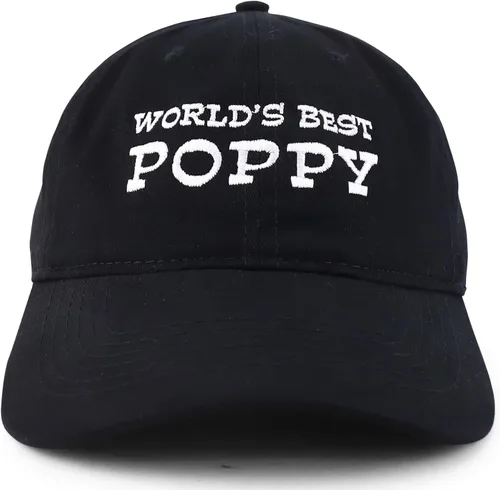 Vista 2 de Trendy Apparel Shop World's Best Poppy bordado suave corona 100% algodón cepillado gorra