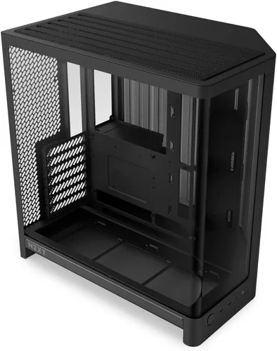 Vista 14 de NZXT H6 Flow CC-H61FB-01 Carcasa compacta de doble cámara de torre media con flujo de aire Paneles de vidrio panorámicos Paneles de flujo