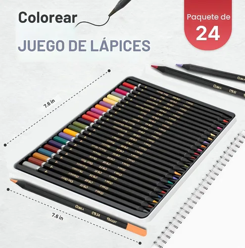 Vista 5 de Lápices de colores Black Widow para adultos, perfectos para libros de colorear