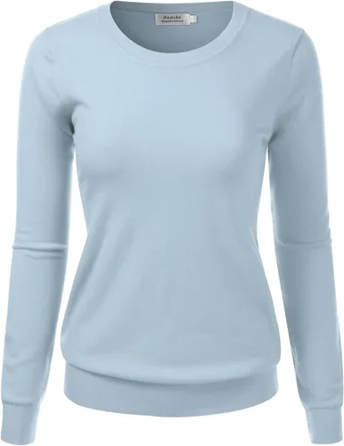 Vista 19 de Suéter Pullover de Punto Suave Premium para Mujer con Cuello Redondo y Manga Larga (S-XXL)