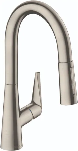 Vista 7 de hansgrohe Talis S 72813341 - Grifo de cocina de arco alto, grifo para fregadero de cocina, cabezal rociador de acoplamiento magnético, cromo negro