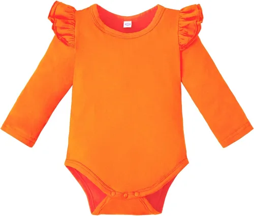 Vista 16 de Magic Park 0-24M Mameluco para bebé niña, traje de una pieza para bebé niña de color sólido, camiseta con volantes para niña, camiseta para bautizo