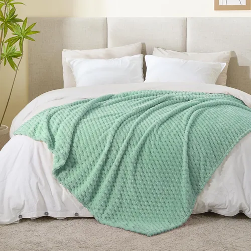 Vista 71 de BEDELITE Manta de forro polar para sofá y cama, manta decorativa de jacquard 3D de almendra, súper suave y acogedora, manta mullida cálida adecuada