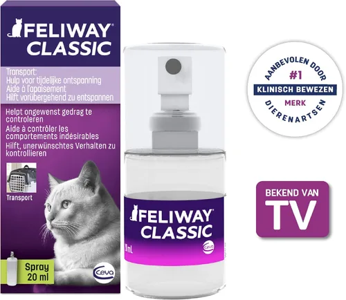 Vista 2 de Feliway Espray portátil calmante con feromonas clásicas para gatos (20 mL)