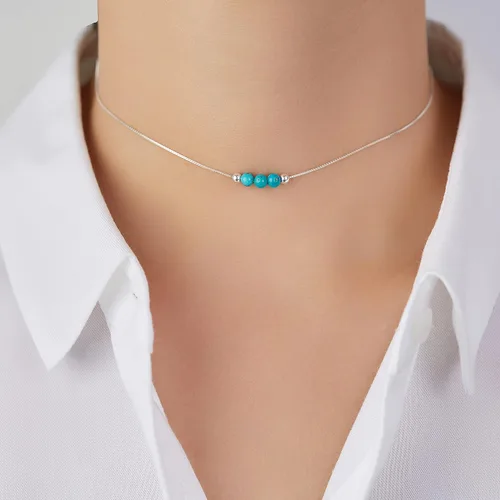Vista 3 de Dainty Pearl 925 Sterling Silver Choker Collar Necklace Handmade With 3 White Pearl April Birthstone Jewelry Necklace Gifts for Women Young Lady