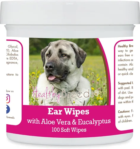 Vista 160 de Healthy Breeds Affenpinscher Toallitas de limpieza de oídos con aloe y eucalipto para perros, 100