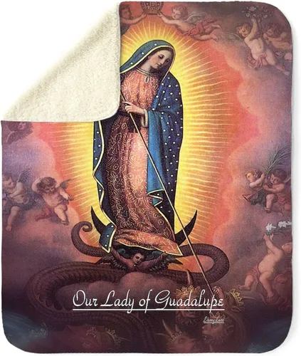 Vista 4 de CafePress Our Lady of Guadalupe Rev 12 - Manta de forro polar Sherpa B Sherpa de 60 pulgadas de largo x 50 pulgadas de ancho