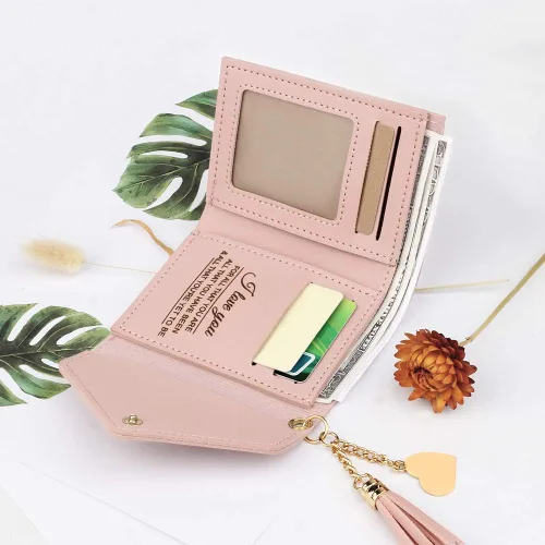 Vista 5 de kullder Billeteras personalizadas para mujer con ventana de identificación en cumpleaños, aniversario, graduación